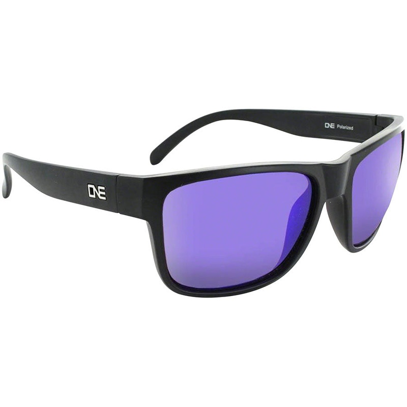 ONE Kingfish Polarized Sunglasses Matte BLK Polarized Brown Blue Mirror Lens