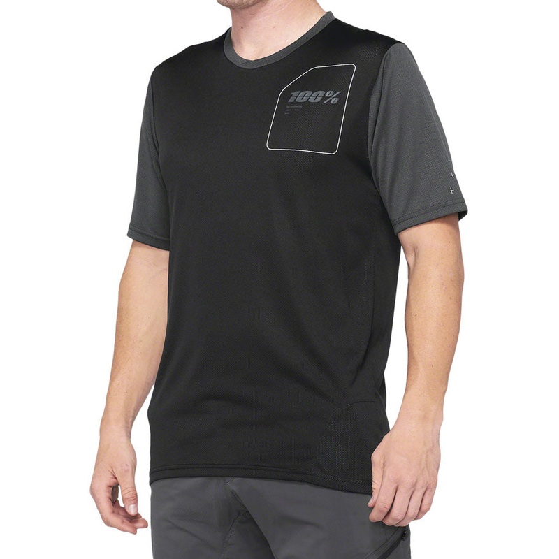 100% Ridecamp Jersey – Black/Charcoal Short Sleeve Mens Medium