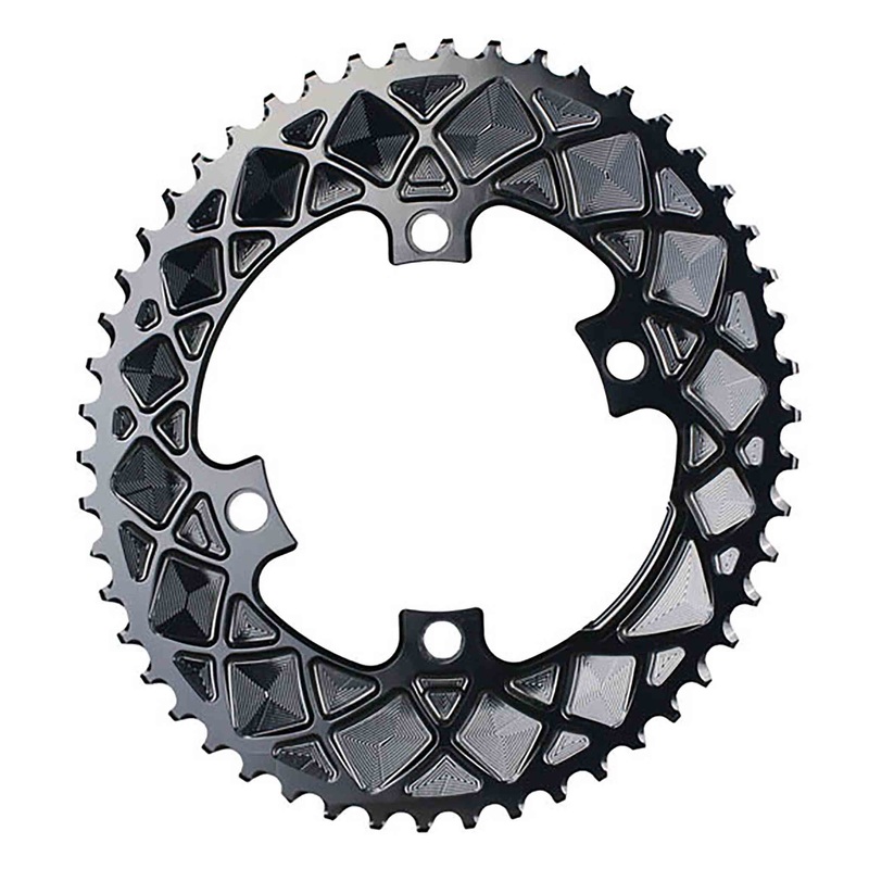 Absolute Black Premium Oval Road Chainring 4x110BCD 50T – Black