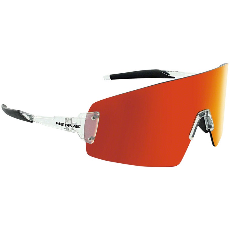 Optic Nerve FixeBLAST Sunglasses – Shiny Crystal Clear Smoke Lens Red Mirror