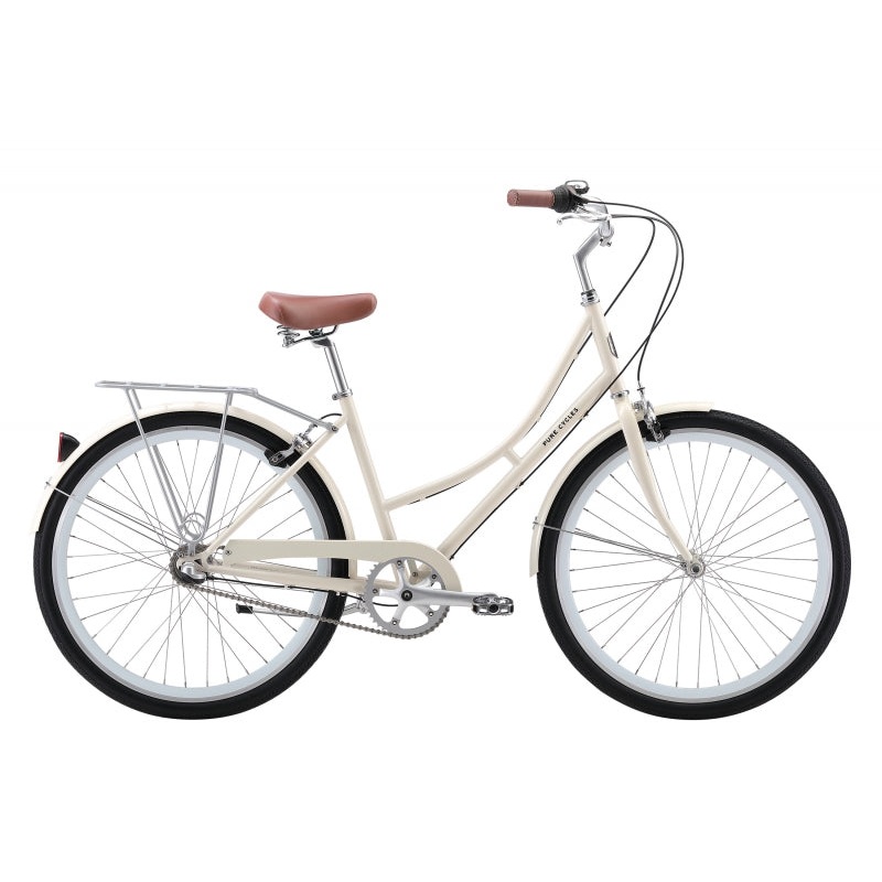 Pure cycles City Step-Through 26` 3-Speed Step-Thru 43cm / 26` Magdalen – Cream 26` White 3 Speed Rim Brake