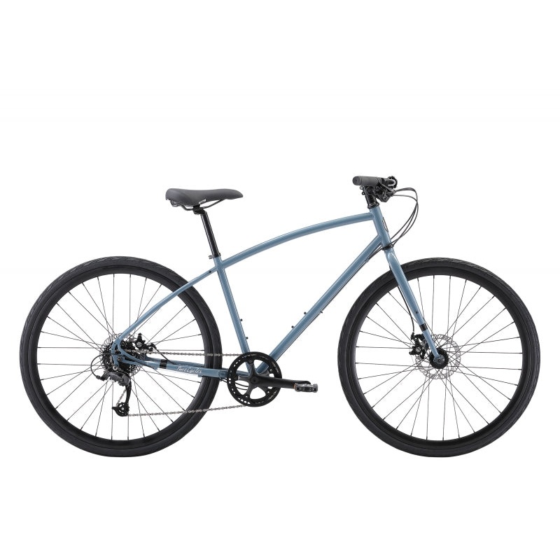 Pure cycles Urban Commuter Step-Over 15` / SM Peli – Metal Blue 700c Black Anodized 8 Speed Disc Brakes