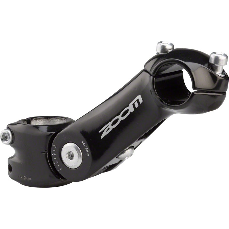 Zoom TDS-C297 Stem – 125mm 25.4 Clamp Adjustable 1 1/8″ Aluminum Black