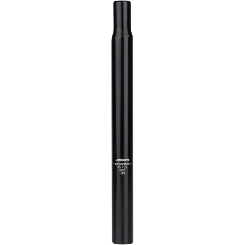 Zoom 25.4 x 300mm Black Straight Alloy Post