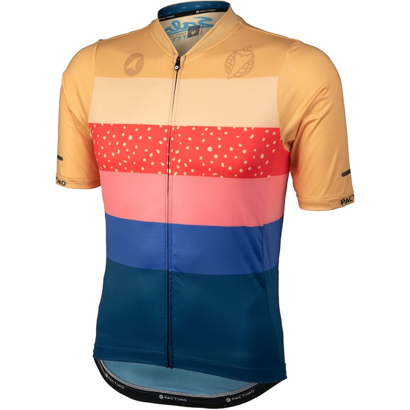 Salsa Team Polytone Mens Jersey – Goldenrod Dark Blue w/ Stripes Medium