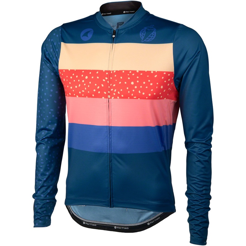 Salsa Team Polytone Mens Long Sleeve Jersey – Dark Blue w/ Stripes Small