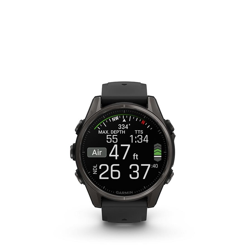 Garmin fenix 8 Smartwatch – 43mm AMOLED Sapphire Carbon Gray DLC Titanium BLK/Pebble Gray Silicone