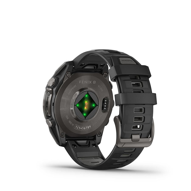 Garmin fenix 8 Smartwatch – 47mm AMOLED Sapphire Carbon Gray DLC Titanium BLK/Pebble Gray Silicone