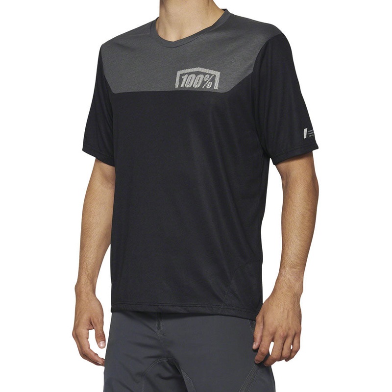 100% Airmatic Jersey – Black/Charcoal Short Sleeve Mens Medium