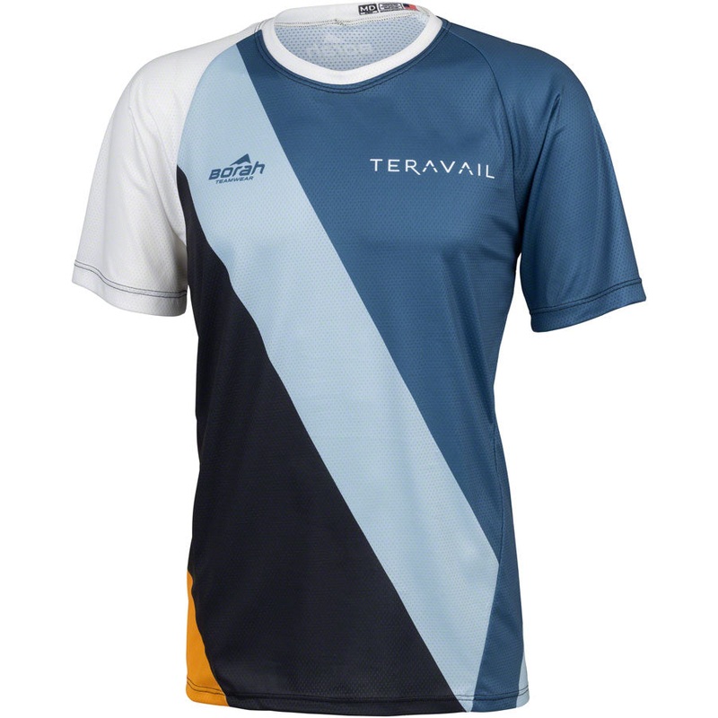 Teravail Waypoint Mens MTB Jersey – White Blue Lite Blue Black Gold X-Large