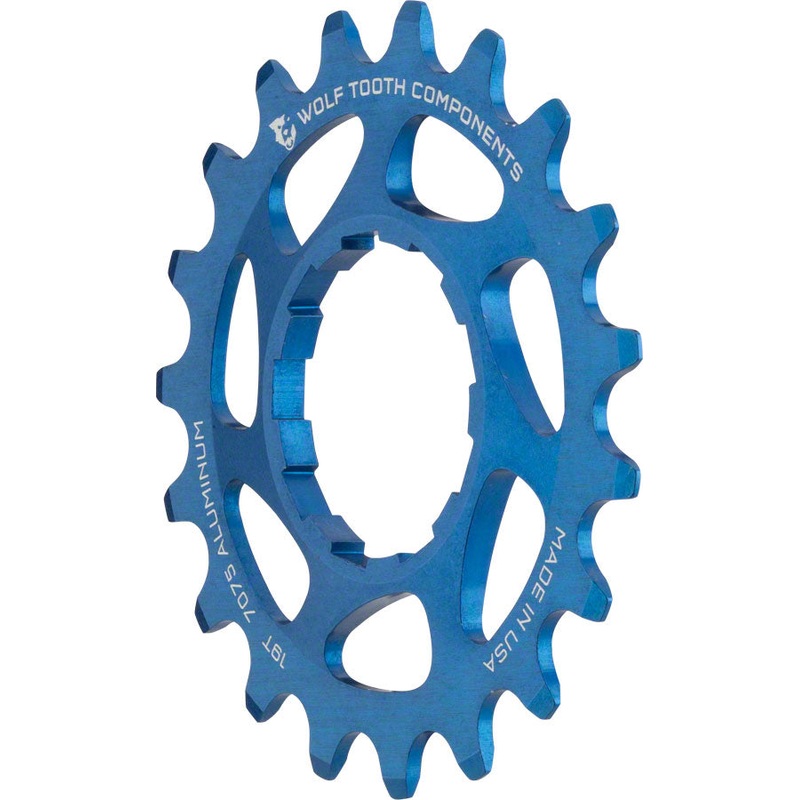 Wolf Tooth Single Speed Aluminum Cog – 19t Compatible with 3/32″ Chains Blue