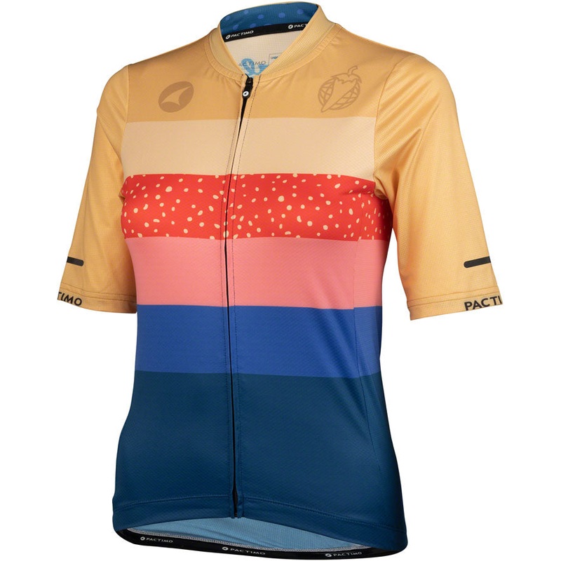 Salsa Team Polytone Womens Jersey – Goldenrod Dark Blue w/ Stripes Large