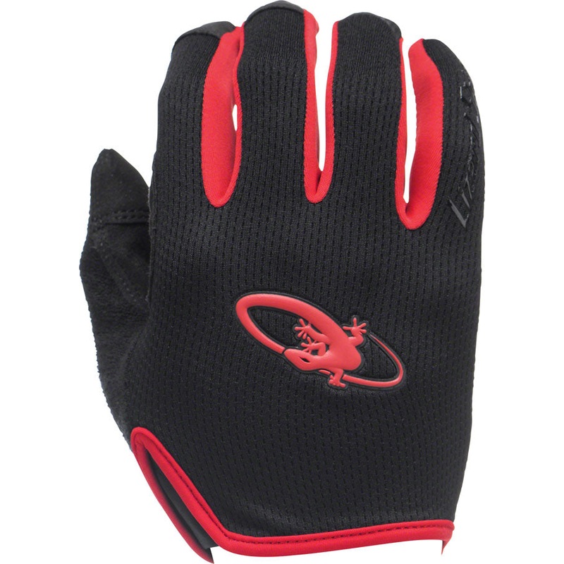 Lizard Skins Monitor AM Gloves – Jet Black/Crimson Full Finger Medium