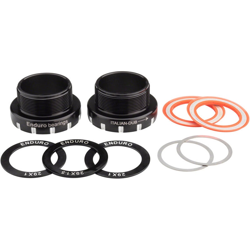 Enduro Italian Bottom Bracket DUB Spindles Stainless Steel Angular Contact Bearings BLK